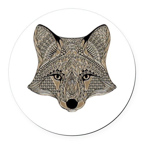 CafePress Metallic Fox 3D Digital Art 5.5" Round Car Magnet Magnetic Bumper Display