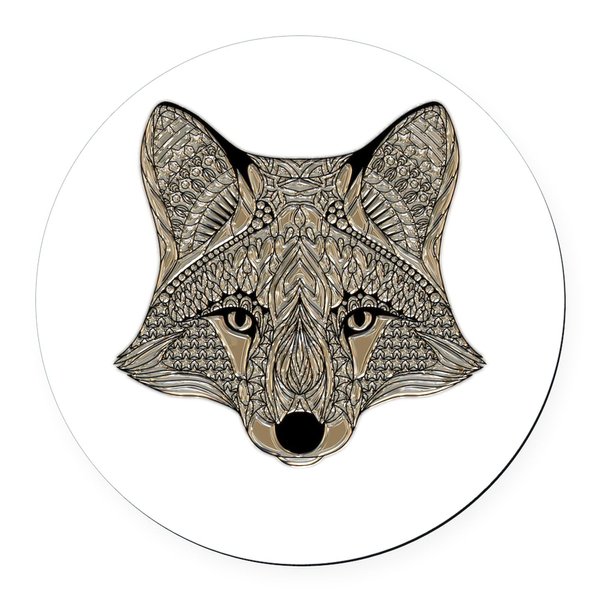 CafePress Metallic Fox 3D Digital Art 5.5" Round Car Magnet Magnetic Bumper Display