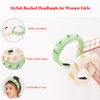 BEGOOD Padded Headbands for Women Summer Womens Aliceband Fashion Wide Headbands for Women's Hair Hoop Designe Turban Hair Accessories for Girls 2Pcs Beige and Green
