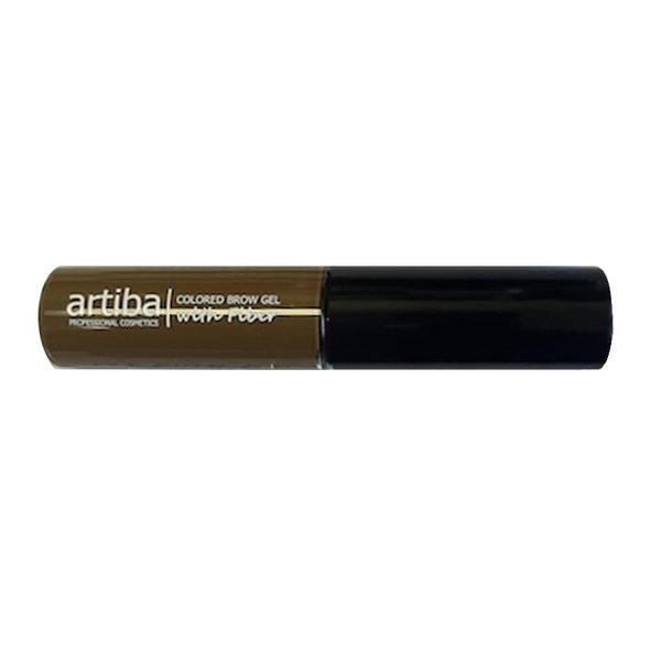 Artiba® Colored Brow Gel with Fiber Made in USA - Medium Brown, Fuller Brow instantly, Fills in sparse brows, Covers gray hairs and Long-lasting, Waterproof, Smudge proof, Cruelty Free