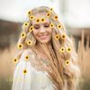 Flower Crown,Flower Headband,Flower Hippie Headband,Hippie Accessories,Sunflower Headpiece, Sunflower Headband,Hippie Costume Accessories,Hippie Headband,Flower Crowns for Women and Girl,Hippie Gifts