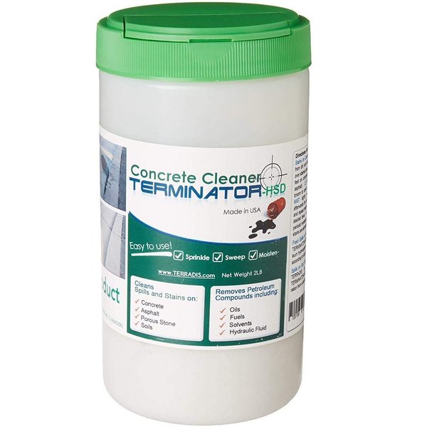 Concrete Oil Stain Remover Terminator-HSD Eco-Friendly Bio-Remediates and Removes Oil & Grease Stains on Concrete and Asphalt Driveways, Garages, Pavers, Patios, Parking Lots and Streets(2 LB)