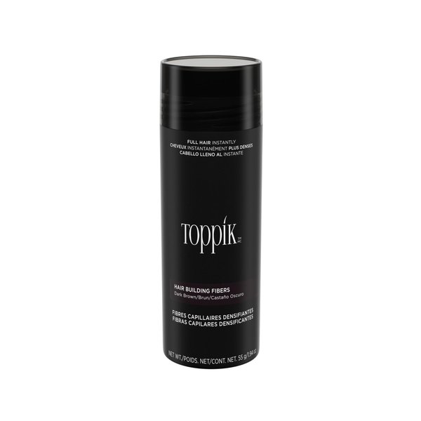Toppik Hair Building Fibers, Dark Brown, 55g | Fill In Fine or Thinning Hair | Instantly Thicker, Fuller Looking Hair | 9 Shades for Men & Women