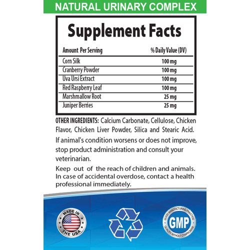 All Natural Bladder Control Supplement for Dogs - Dog Natural Urinary Health Complex - Full Bladder Health and Control - UTI Solution - Dog Urinary Care - 2 Bottles (180 Tabs)