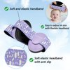 WORCBGIO Infant Ear Protection Noise Cancelling Baby Ear Muffs, Toddler Hearing Protection with Adjustable Elastic Headband (Moon,Purple