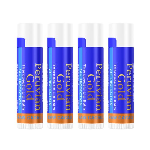 Lip Balm - Raw Cacao - Therapeutic Lip Care 24 hour protection - Organic, Fair Trade, Raw - Unprocessed Peruvian cacao #1 ingredient