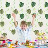 YEOCU 64pcs Green Hanging Swirls Party Decorations - Palm Leaves Theme Ceiling Foil Swirls Decorations Hanging Party Streamers for Birthday, Ceiling Hanging Decor Party Supplies for Boys Girls Kids