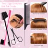 12 PCS Wig Kit for Lace Front Wigs,Wig Glue & Remover/Hair Wax Stick/Lace Melting Band/Edges-Control/Edge Laying Scarf/HD Wig Cap/Edge Brush/Wig Band/Mini Scissor/Comb - Wig Accessory Essentials Kit