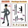 QAONIE 3D Printed 5.54-inch Multi-Jointed Action Figures Dummy13, Full Body Mechanical Movable Toy, Multiple Accessories, Hand Painted Figure, Desk Decoration, Creative Gifts (Y-Gray Gentleman)