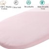 Muslin Bassinet Sheet Compatible with Graco Pack n-Play Dome LX Bassinet(not playard), 2 Pack Cotton Stylish Boho Fitted Bassinet Sheets Super Soft for Baby White & Pink
