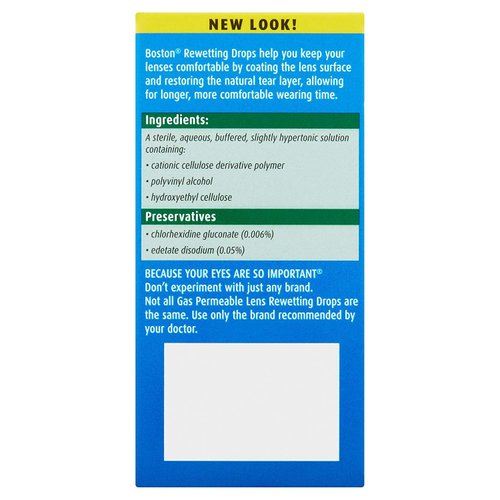 Bausch and Lom Boston Rewetting Drops for Hard Rigid Gas Permeable Contact Lenses, Travel Size 0.33 oz (10ml)