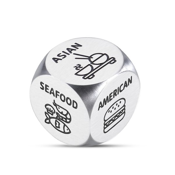 Food Decision Dice, Valentines Day Gifts for Him Her, Food Decider Dice, 6th Anniversary Iron Gifts, 11th Wedding Anniversary Steel Gifts, Engagement Gifts for Couples, Bachelorette Gifts for Bride