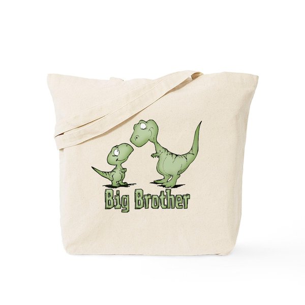 CafePress Dinosaurs Big Brother Tote Bag Natural Canvas Tote Bag, Reusable Shopping Bag