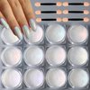 12 Box White Pearl Chrome Nail Powder Aurora Mermaid Iridescent Powder Holographic Mirror Effect Chrome Nail Glitter for Women Girls Nail Art Supplies Manicure Decorations…