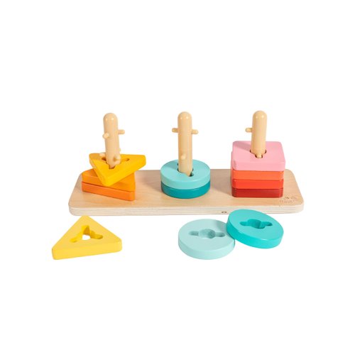 Montessori-Inspired Stacking, Shapes and Colors Sorting Toys for Toddlers, Twist and Pivot, Problem-Solving and Fine Motor Skills Development, Educational and Learning Toys for 1+ Year Old