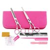 6.0 inch Professional Barber Round Safety Scissors Set - Kids Haircut Salon Cape - Bang Hair Scissor - Salon Hairdressing Shear for Baby Pink