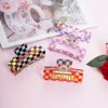 baotongle 6pcs Checkered Hair Claw Clips for Thin Thick Hair Checkered Hair Clips Acrylic Small Claw Clip with Strong Hold for Women Girls Long Short Hair(4.1x2.1'', Multicolor)