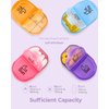 AMOOS Cute Pill Organizer 2 Times a Day, PU Leather Pill Case for Women, Portable Weekly Pill Box for Purse with Storage Bag to Hold Vitamins/Medications/Fish Oils/Supplements, Purple