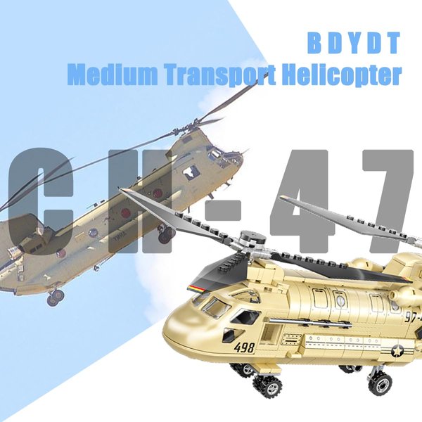BDYDT CH-47 Chinook Transport Helicopter Military Army Aircraft Building Blocks Sets（451 Pieces） Gift for Adults and Kids