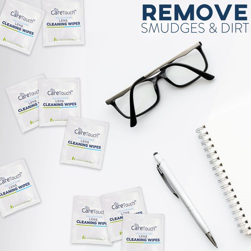 Care Touch Lens Cleaning Wipes for Eyeglasses, 210ct - Eyeglass Wipes Individually Wrapped, Eye Glass Cleaning, Lenses Wipes for Glasses/Sunglasses
