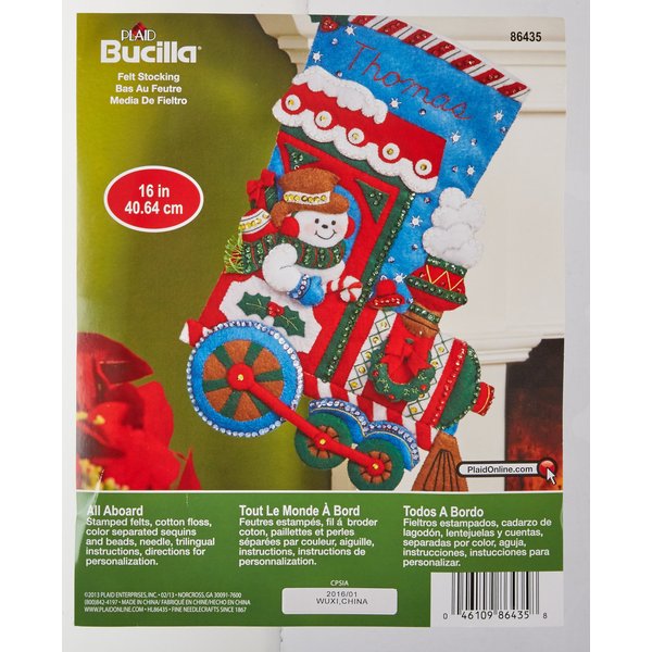 Bucilla Aboard Felt Applique Stocking Kit (16-Inch),