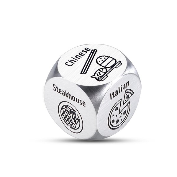 Stocking Stuffers for Adults Women Men, Funny Gag Gifts, Mens Stocking Stuffers, Valentines Day Gifts, White Elephant Gifts, Anniversary Steel Food Decision Dice, Date Night Ideas Gifts for Couples