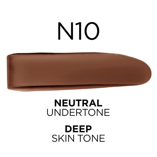 L'Oreal Paris True Match Super-Blendable Foundation, Medium Coverage Liquid Foundation Makeup, N10, Deep, 1 Fl Oz