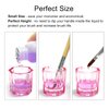 2 Pack Dappen Dish Cups for Nail Art Acrylic Liquid, Pink Glass Nail Monomer Liquid Bowl Dampen Dish Acrylic Powder Holder, Acrylic Glass Jar for Nails (HJ-NAPB055-Pink-2pcs)