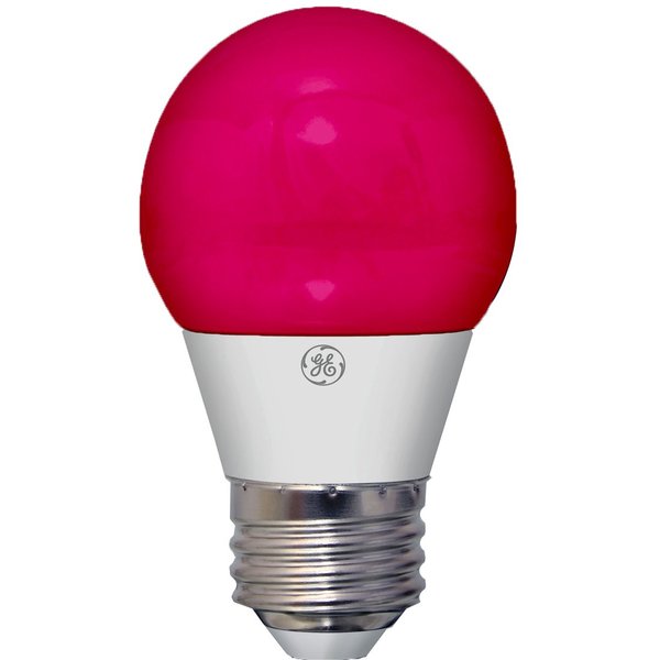 GE Lighting 92122 3-Watt LED 45-Lumen Party Light Bulb with Medium Base, Red, 1-Pack