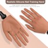 Practice Hand for Acrylic Nails,Silicone Nail Practice Hand with Stand Bracket,Flexible Bendable Nail Practice Fake Hand, Nail Training Hand Mannequin for Nail Art Display Beginners, Nail Tech