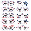 10 Sheets 4th of July Temporary Tattoo Stickers Independence Day Face Tattoo Makeup Tattoo Stickers Red Blue USA Flag Star Hat Heart Patriotic Party Fake Tattoos for Women Kids Face Sticker Supplies