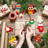 OCHIDO 36 Pcs Wooden Christmas Ornaments for Hanging Decorations,12 Styles Unfinished Wooden Slices with Holes for Paintable Crafts,Kid DIY Craft Gift Toys with Paint Set for Girls and Boys Ages 5-12