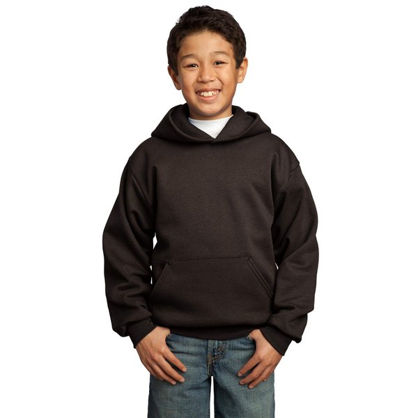 Port & Company Youth Fleece Pullover Hooded Sweatshirt Dark Chocolate Brown