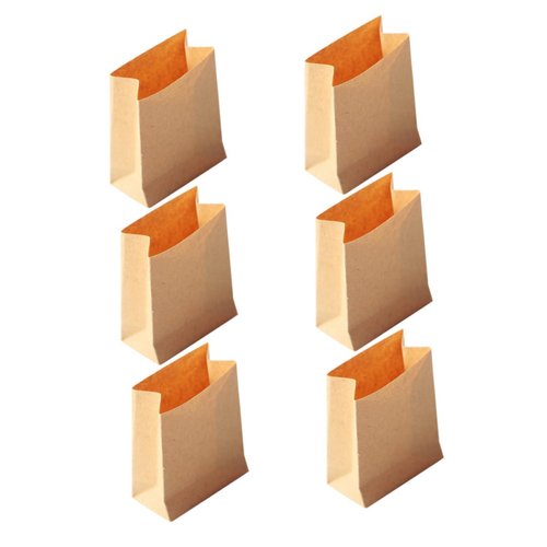 SAFIGLE 6PCS Paper Snack Bags Dollhouse Paper Bag Decked Accessories Kraft Paper Bags Miniature Kits Small Paper Bag Miniature Paper Bags Kraft Mini Treat Bags Wrapping Bag Decor Paper Packing Bag Mod