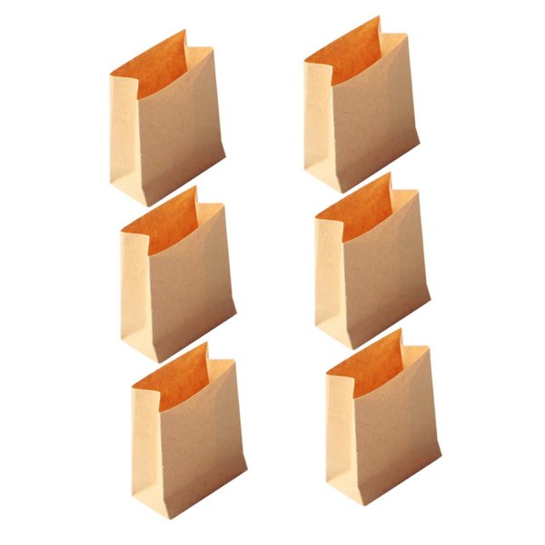 SAFIGLE 6PCS Paper Snack Bags Dollhouse Paper Bag Decked Accessories Kraft Paper Bags Miniature Kits Small Paper Bag Miniature Paper Bags Kraft Mini Treat Bags Wrapping Bag Decor Paper Packing Bag Mod