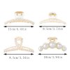 Formery 4PCS Pearl Hair Claw Clips Acrylic Fancy Hair Clips Thick Hair Barrette Jaw Clamp Curly Hair Accessories for Women