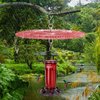 11.2" Metal Bird Feeder Rain Guard, Red Dome Cover Umbrella Shade for Hummingbird Oriole, Squirrel Baffles for Bird Feeders