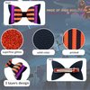 AOUXSEEM 24 Set Halloween Faux Leather Hair Bows DIY Making Kit with Pre Cut Pieces and Hair Clips, Make Fashionable Unique Hair Clips for Girls Women
