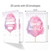 ANYEMW 4x6 Cotton Candy Birthday Invitations, Cotton Candy Party Decorations Favors Supplies, Birthday Invitations Girl, 20 Cards with 20 Envelopes.(72)