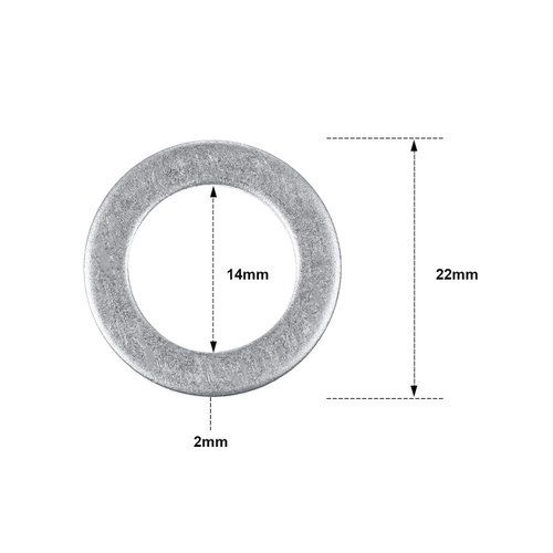 Mudder 50 Pieces Aluminum Engine Oil Drain Plug Washer Gaskets Compatible with Honda Part 94109-14000
