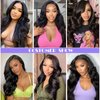28 Inch Body Wave Lace Front Wigs Human Hair Pre Plucked 13x4 Frontal Wigs Human Hair Wigs for Women 180% Density Glueless HD Lace Front Wigs Human Hair Pre Plucked with Baby Hair Natural Color