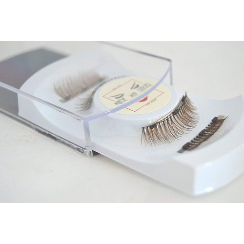 Full Coverage Natural Look Magnetic Lashes 100% Human Hair - 3 Magnets - Curves with Eye Shape (Extra Short, Brown)
