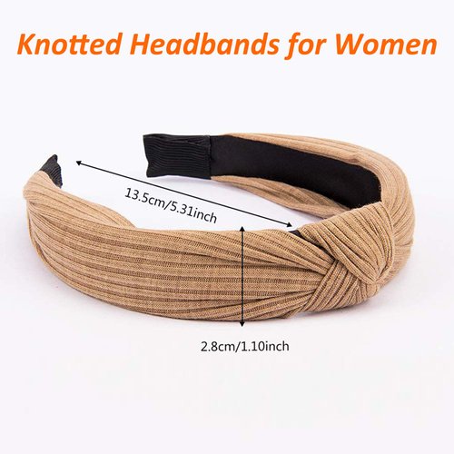 Ondder Knotted Headbands for Women 10 Pack Knot Fashion Headbands Top Knot Cute Headbands Solid Color Headband Assorted Headbands Fabric Wide Headbands for Thin Thick Hair Turban Headbands Hairband