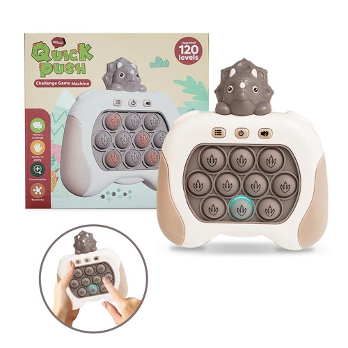 Triceratops Quick Push Pop Game It Fidget Toys Pro for Kids Adults, Handheld Game Fast Puzzle Game Machine, Push Bubble Stress Toy, Party Favors, Birthday Gifts for Boys and Girls (Triceratops)