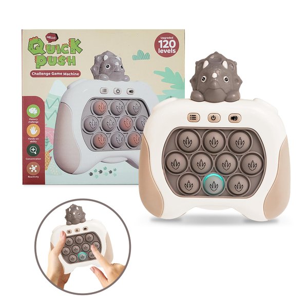 Triceratops Quick Push Pop Game It Fidget Toys Pro for Kids Adults, Handheld Game Fast Puzzle Game Machine, Push Bubble Stress Toy, Party Favors, Birthday Gifts for Boys and Girls (Triceratops)
