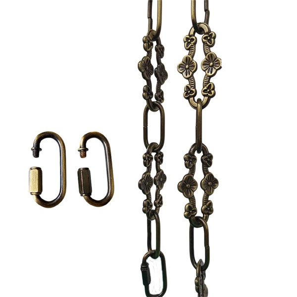 WOERFU 30 inch Antique Bronze Finish Decorative Plum Buckle Chain for Hanging, Lighting