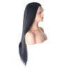 RDY Black Silky Straight Lace Front Wigs for Women Girls with Middle Parting Natural Looking Heat Friendly Synthetic Wig Soft Swiss Lace Daily Use Cosplay Wig 150% Density (18Inch, Black-1B)
