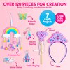 Klever Kits Unicorn DIY Craft Kit for 7 Crafts Projects, Make Your Own Unicorn Art, Castle, Dreamcatcher, Tiara, Wand, Birthday Gift, Craft Kits for Kids Ages 5+