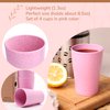 Wheat Straw Cups Set of 4 PCS - Lightweight Wheat Straw Fiber Drinking Glasses - Microwave & Dishwasher Safe - Wheat Straw Dinnerware Sets - Reusable Drinking Cups - Wheat Straw Fiber Cups Set