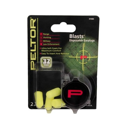 AEARO EAR AO SAFETY EAR BLASTS DISPOSABLE EAR PLUGS NRR: 33dB / Pk: Blister Card / Ct: 3 pr